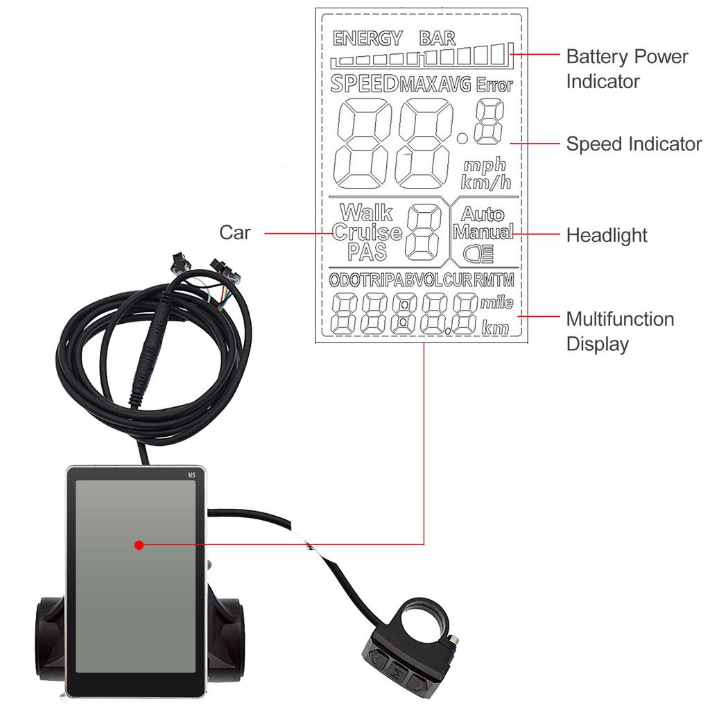 Контроллер двигателя электросамоката из алюминиевого сплава Интеллектуальный контроллер бесщеточного двигателя + ЖК-дисплей электросамоката