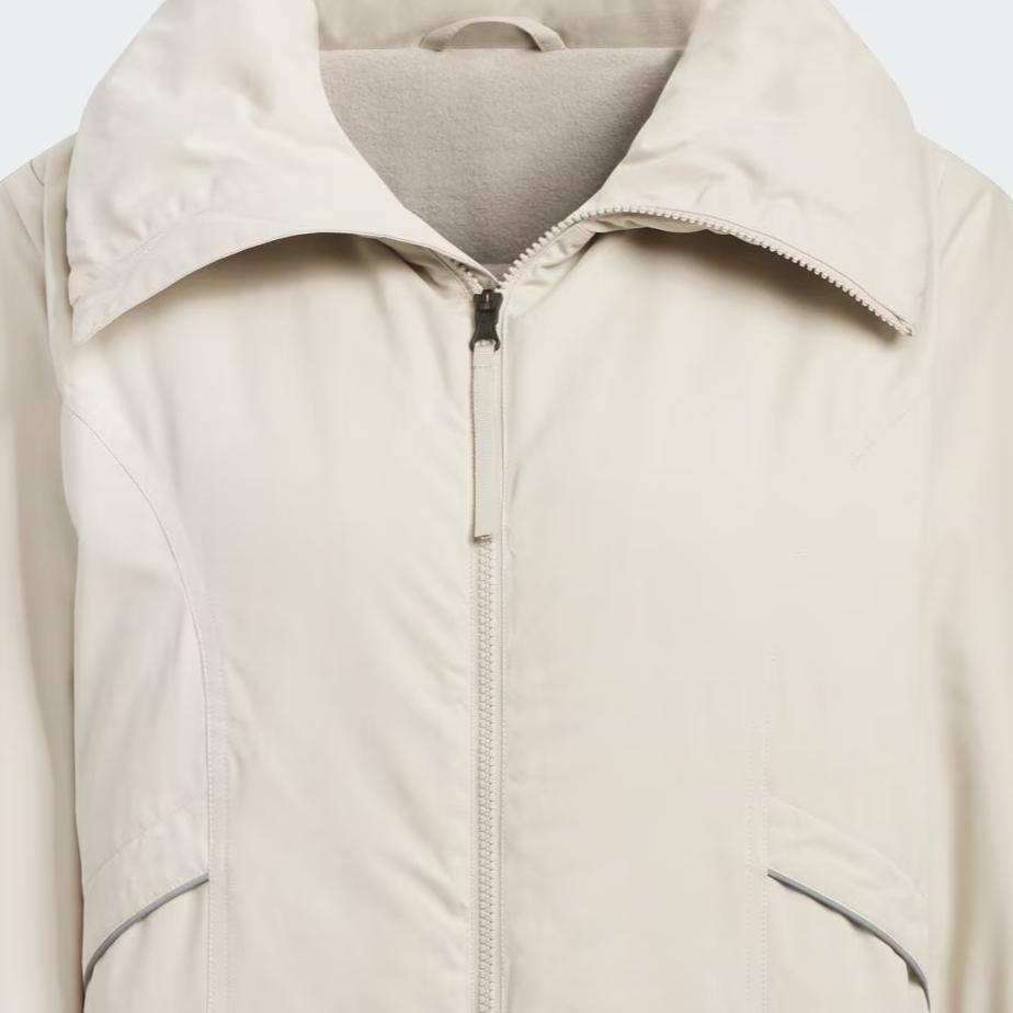 Adidas Куртка женская повседневная спортивная на молнии из хлопка, светло-коричневая JM6198