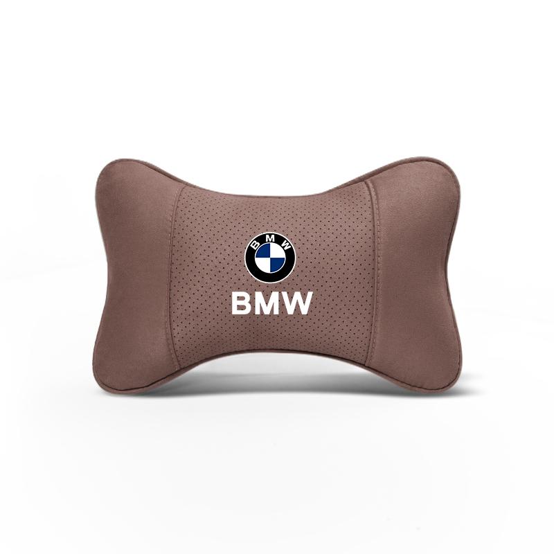 Car Seat Headrest Soft Suede Neck Pillow For BMW F30 F10 E90 F20 E46 E60 E70 E39 E36 E87 G20 Auto Interior Aaccessories keychain FR7