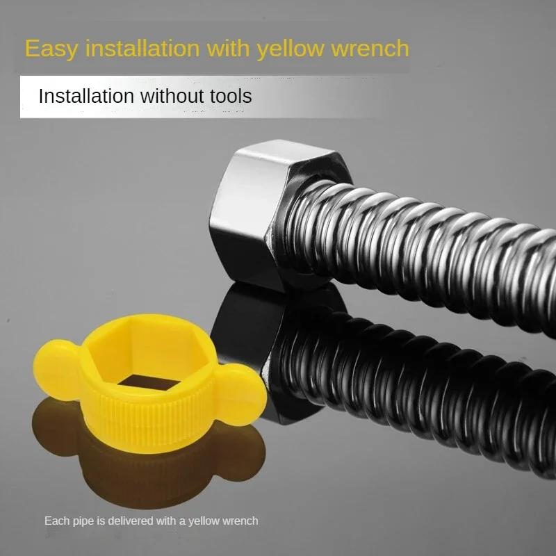 304 Stainless Steel Basin&Toilet Water Weaved 1/2"plumbing Hose,bathroom Heater Connect Corrugated Pipes with Wrench Pipe