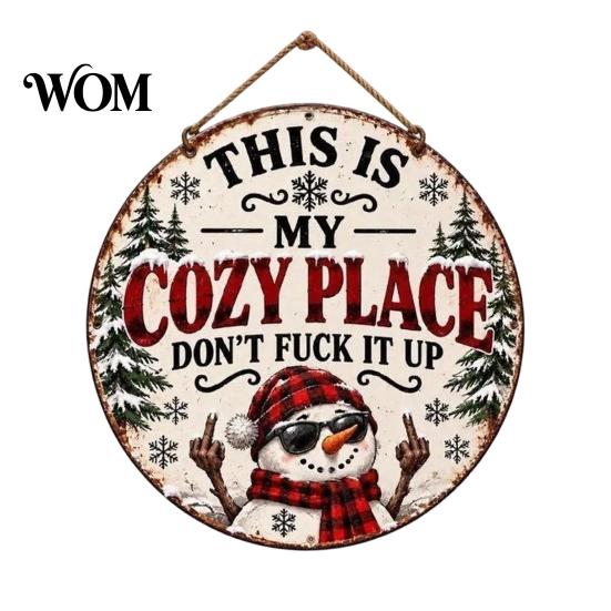 Decorative Gift for Gardeners Christmas Metal Hanging Sign, This Is My Cozy Place Wall Decor, Iron Craft Funny Pendant, Weather Resistant Garden Porch