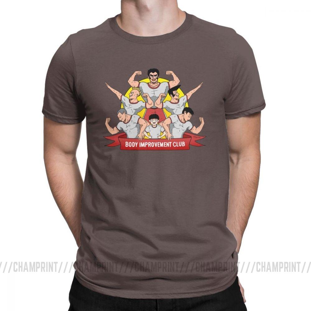 Men S T Shirt Mob Psycho 100 Body Improvement Club Humor 100 Cotton Tees Short Sleeve