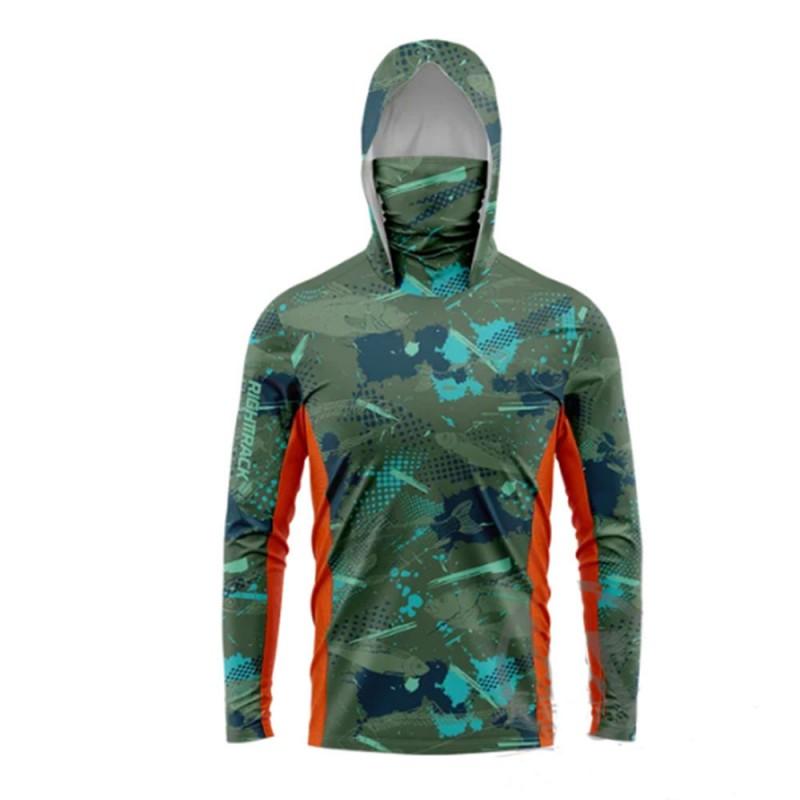 UV Protection Fishing Shirt With Hood Face Cover Quick Dry Breathable Long Sleeve Men Women Outdoor Angling