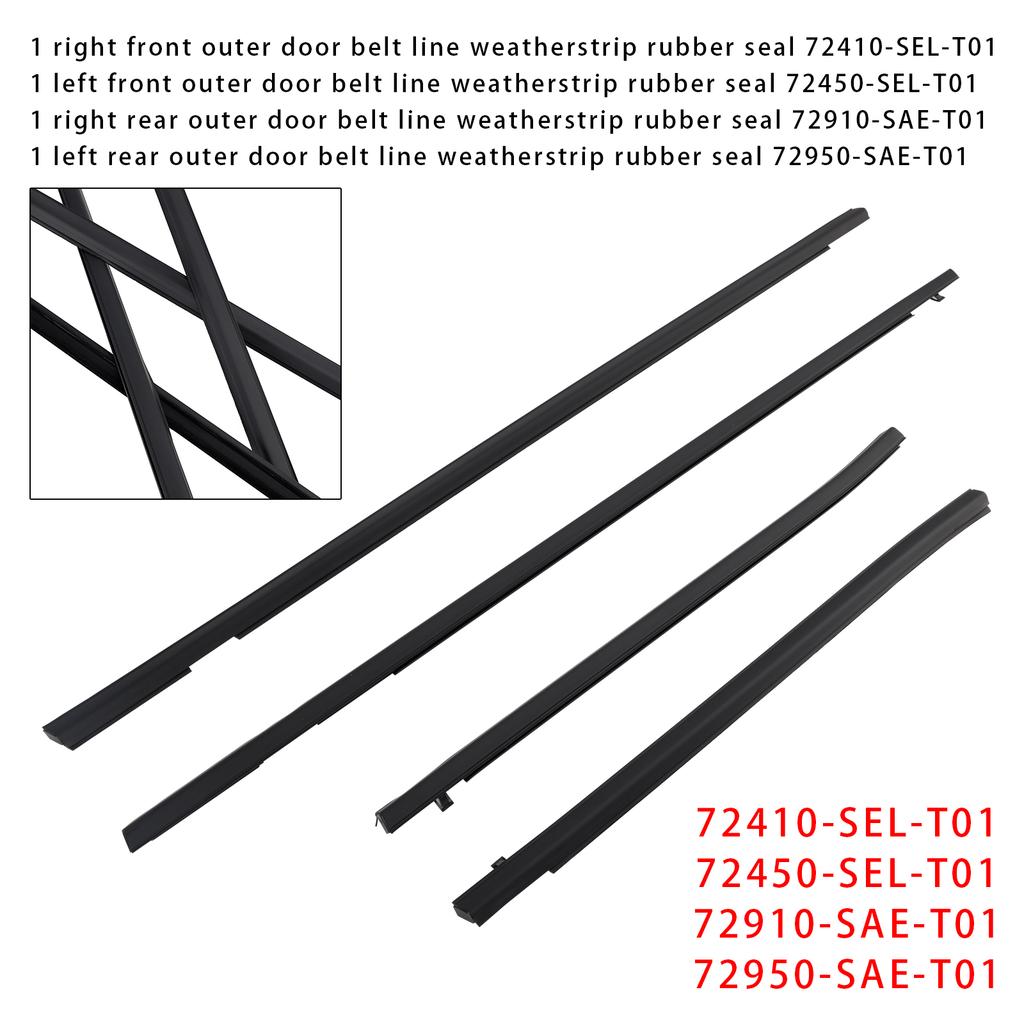 4 шт. Резиновый уплотнитель погоды Дверной пояс для Honda FIT JAZZ 1-го поколения 2001-2008