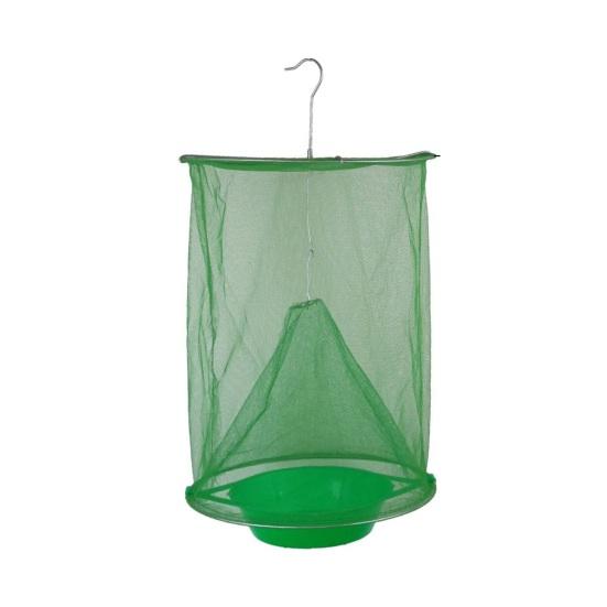 Hanging Fly Trap Indoor Outdoor Garden Farm Barn Ranch Foldable Fly Catcher Bag Heavy Duty Weather-proof Reusable Fly Control Green Cage