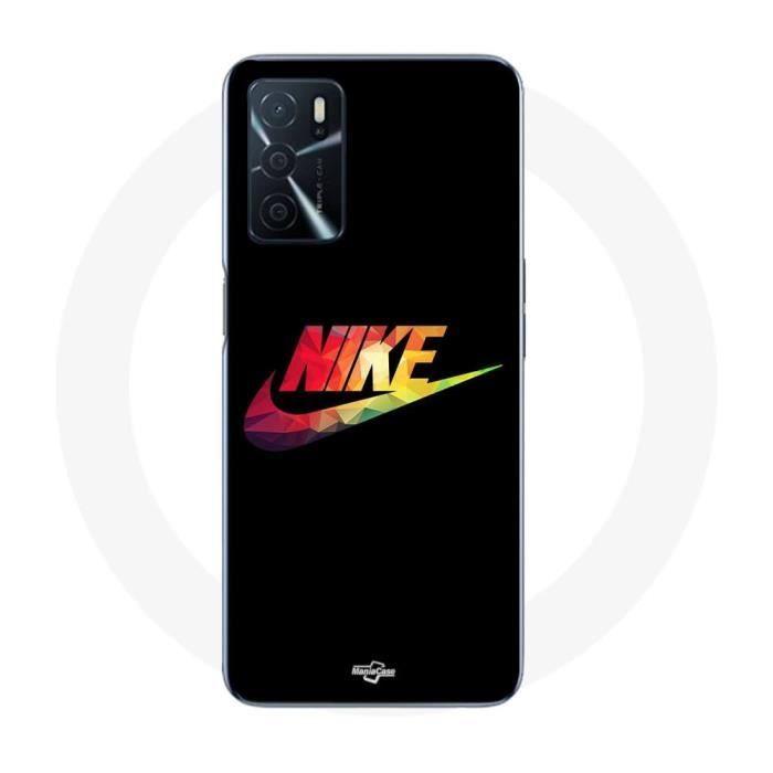 Coque - MANIACASE - Oppo A16S - Nike logo - Noir - Souple - Silicone/Plastique