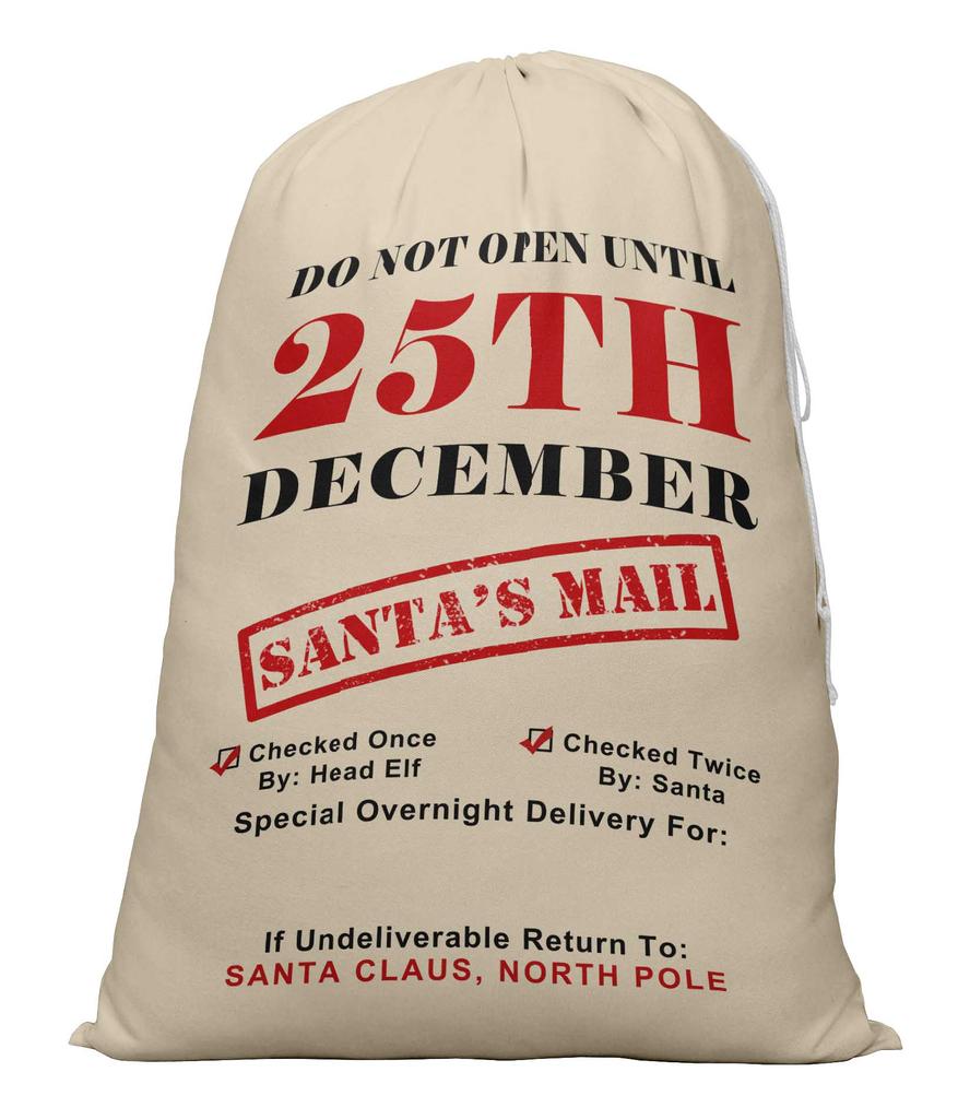 Printtoo Упаковка из 2 шт., сумки для хранения рождественских подарков, большой подарочный мешок Санты с завязкой на рождественской вечеринке 27x20 дюймов