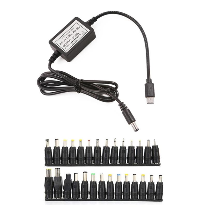 Кабель питания Type C на DC24V Различные разъемы PD20V на 24V для роутера, мини-вентилятора, колонок и других устройств Зарядный шнур