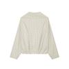 Womens 2026 Oversized Plaid Double-Breasted Stand Collar Jacket Casual Streetwear Coat