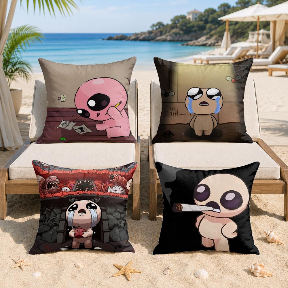 Game The BBinding Of Isaac Cushion Cover Silky Short Plush Invisible Zipper Dustproof Sofa Pillow Case For Home Decor