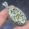 Dalmation Jasper Gemstone Handmade 925 Sterling Silver Gift Pendant 2.25" H3a24