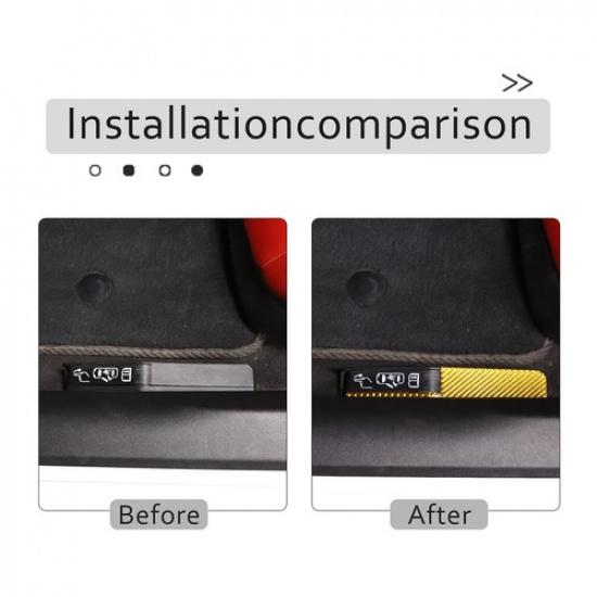 Yellow Carbon Fiber Emergency Door Lock Switch Sticker For Corvette C8 20-25