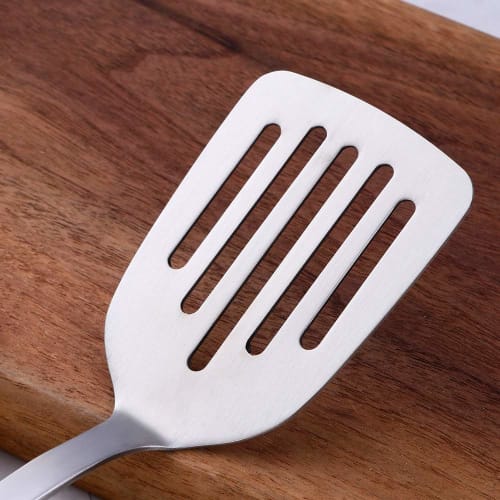 EDAR All-Stainless Steel Turner/Spatula, 18-8 Stainless Steel, 24cm Long, 5.7cm Wide, Silver, Easy To Use, Comfortable To the Touch