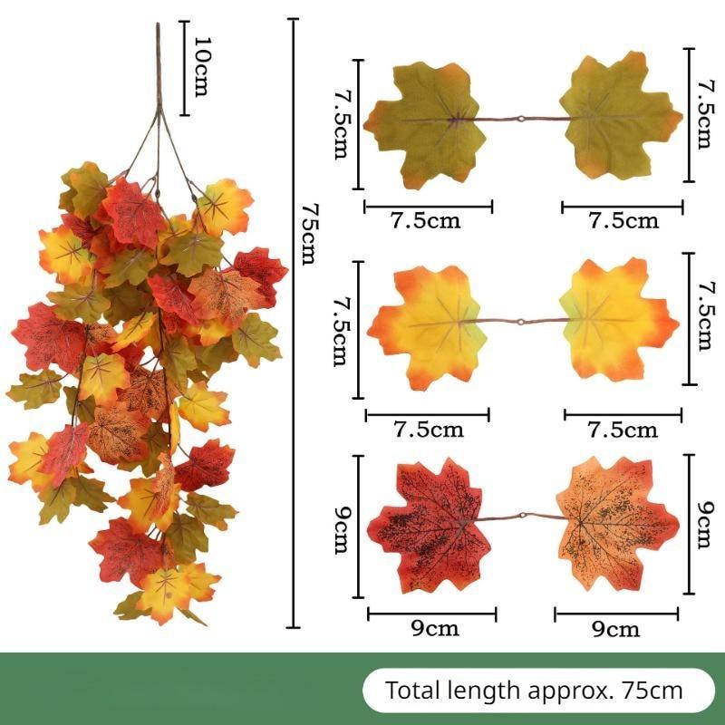 Simulated Maple Leaf Vine Wall Hanging Autumn Party Wall Hanging Rattan Harvest Festival Halloween Leaf Rattan Maple Decor