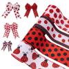 4 Rolls Ladybird Ribbon Gift Wrapping Ribbon Wired Ribbon Polyester Ribbon for Wreath Crafting Birthday Wedding Party