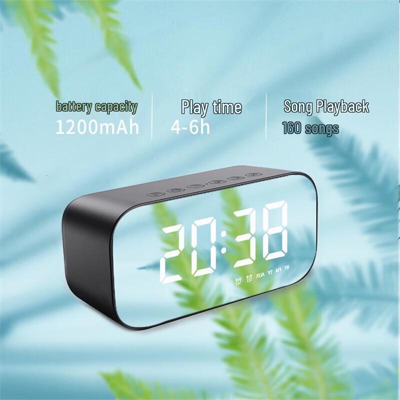 Weisheng Mirror Bluetooth Speaker with Alarm & Thermometer