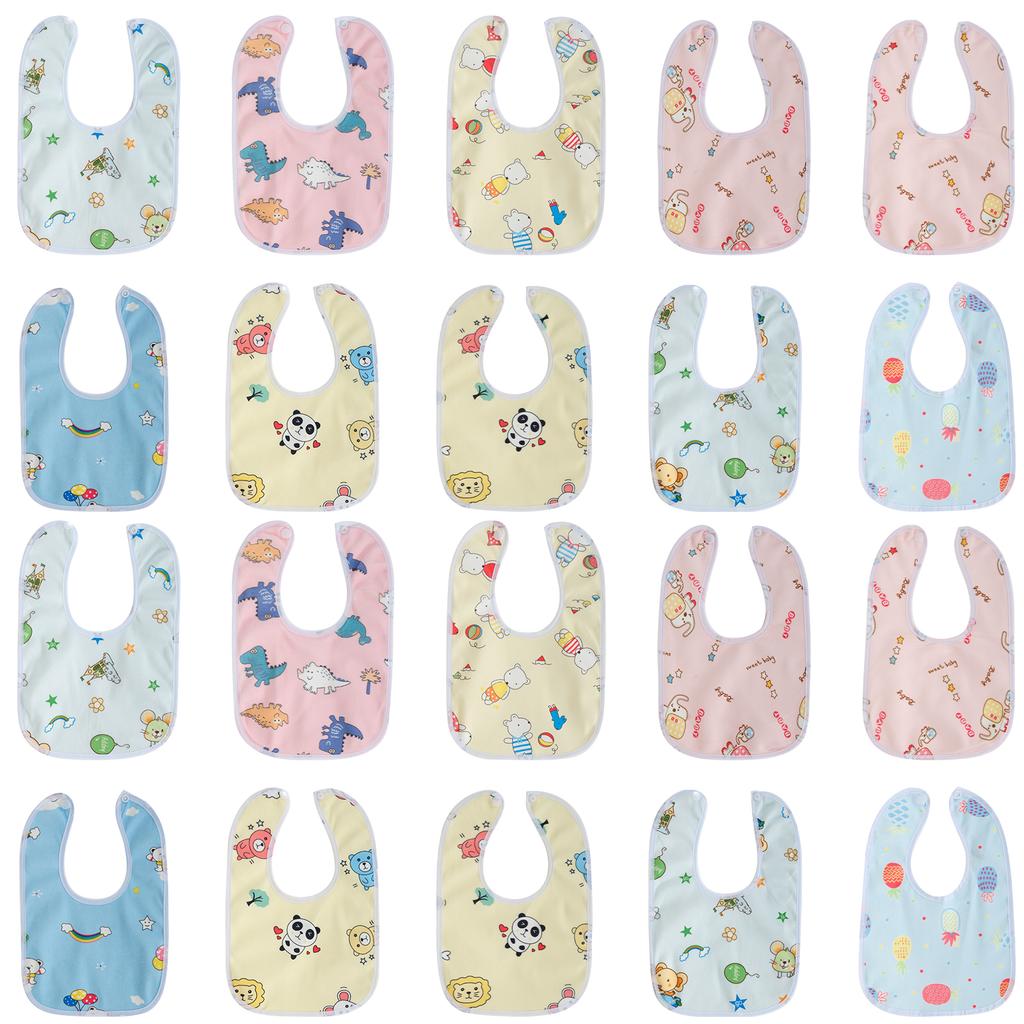 10/20Pcs Baby Cartoon Bib Set Breathable Baby Feeding Bibs Skin-friendly Drool Bib Good Absorbent Baby Bandana Bib Neckerchiefs
