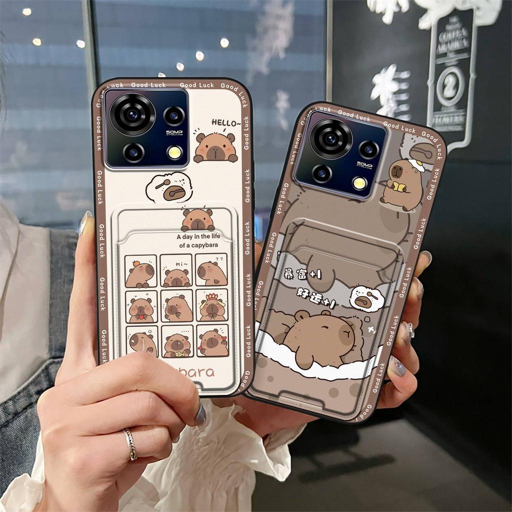 Чехол для телефона из ТПУ со слотом для карты для ZTE Blade V50 Vita, водонепроницаемый, защитный, модный дизайн, мультяшный, милый, противоударный, мягкий чехол