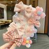 8 Pcs/set Cotton Cute Printed Bowknot Hair Clips for Cute Girls Barrettes Safty Hairpins Headwear Kids Hair Accessories