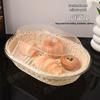 Овальная плетеная корзина с акриловой крышкой для хлеба, овощей и сухофруктов