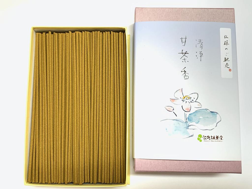 Awaji Baikondou Purifying Sweet Tea Fragrance Premium Incense for Buddhist Flower Memorial and Other Purifying Delightful To Gods and 160g Incense,