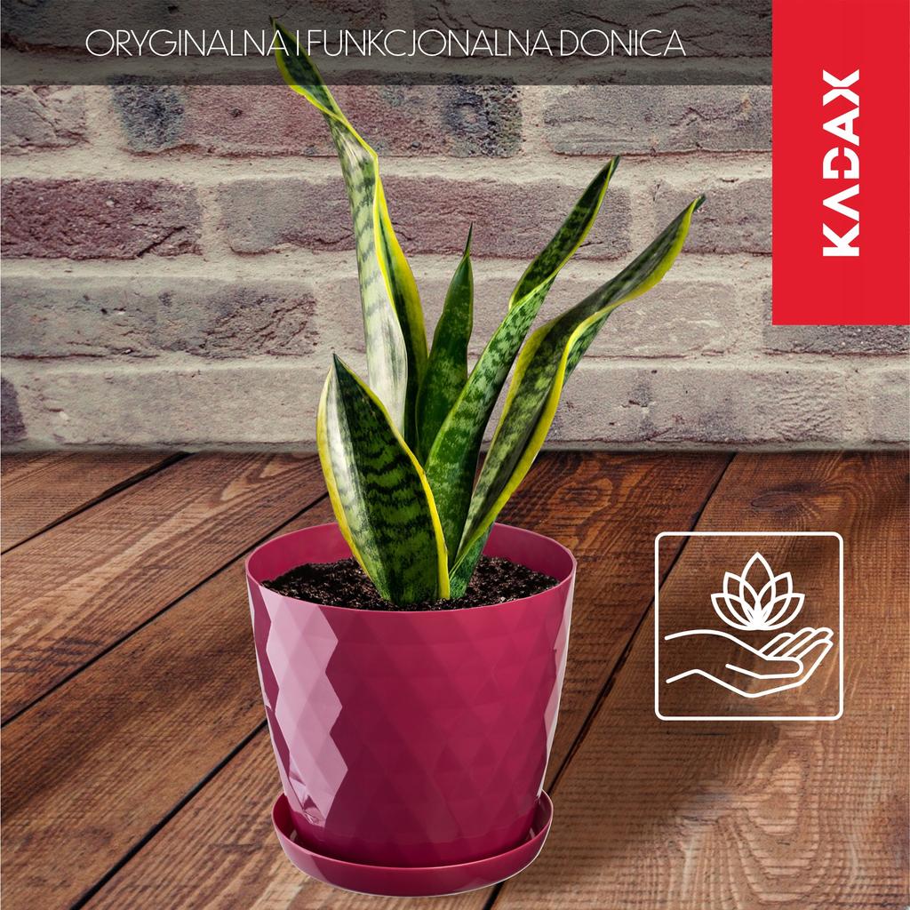 KADAX Пластиковый горшок с подставкой Кашпо для цветов 12см Розовый