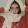 Slowslowly Sleeve Handmade Crochet Knit Mittens _ Cream