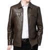 Мужская куртка из искусственной кожи весна-осень, новая многоцветная куртка с лацканами для людей среднего возраста, мужская повседневная тонкая куртка из кожи для мотоциклистов