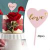 20Pcs Birthday Cake Topper Decoration DIY Heart Shape Inserts for Engagement Anniversary