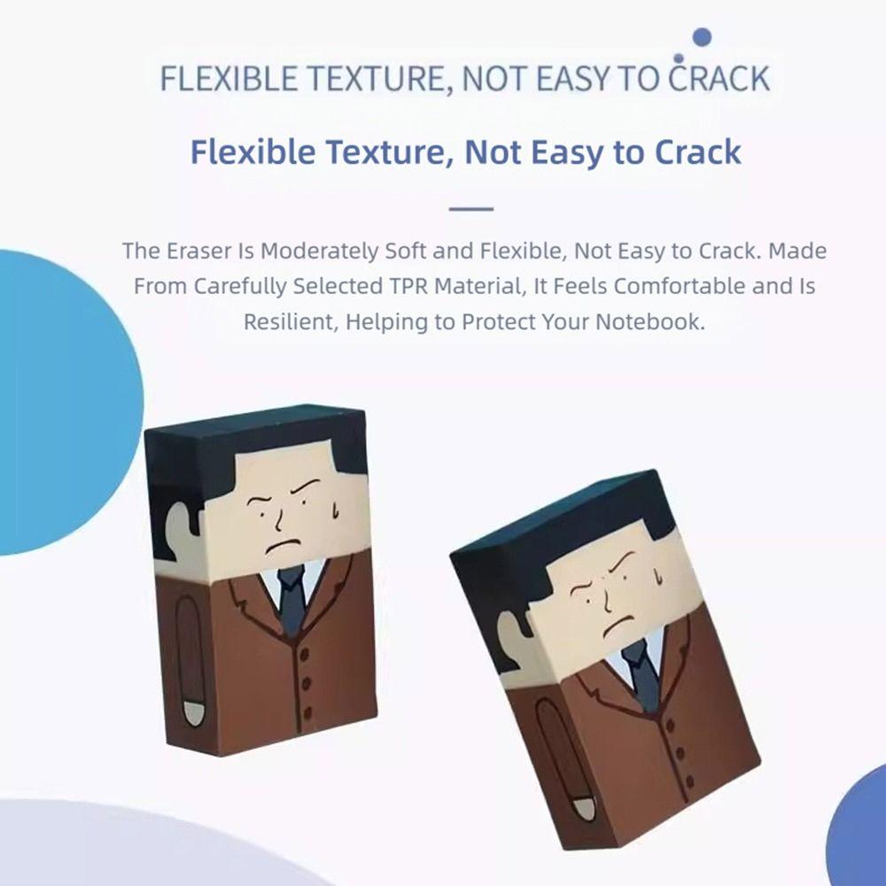 Bald Man Pencil Eraser Cute Cartoon Pencil Rubber Student Art Painting Eraser  Students Gift