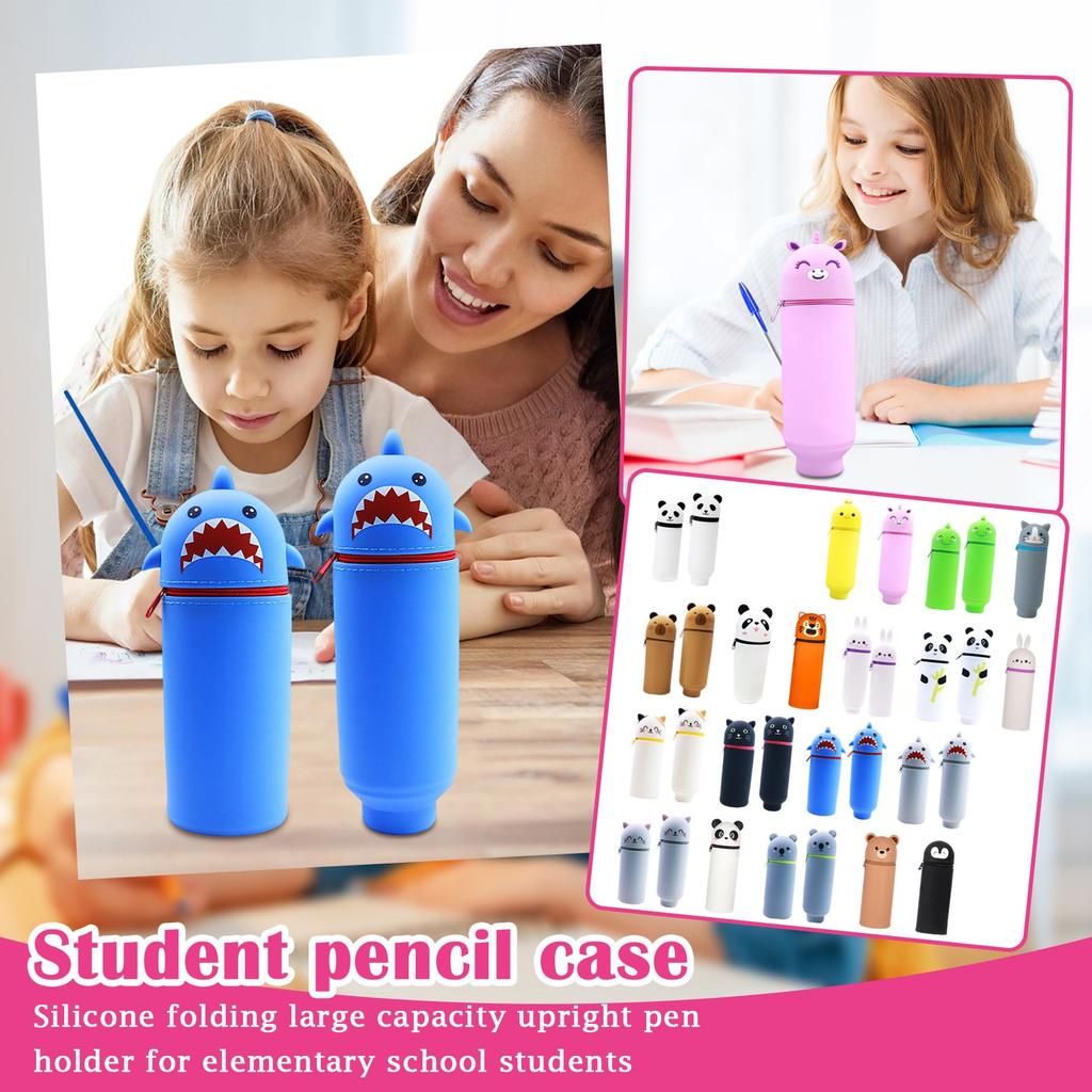 Silicone Pencil Bag Creative Retractable Stationery Pen Holder Student Pen Holder