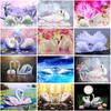Swan Animals DIY 5D Diamond Painting Full Round Drill Rhinestones Mosaic Scenery Diamond Embroidery Kits Wall Art