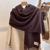 New Solid Color Imitation Cashmere Scarf Women's Autumn and Winter Versatile High-end Shawl Warm Thickened Scarf Dual-purpose