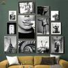 Modern Black White Fashion Sexy Women Paris Poster Decorative Prints Pictures Wall Art Canvas Painting Photos Bedroom Home Decor
