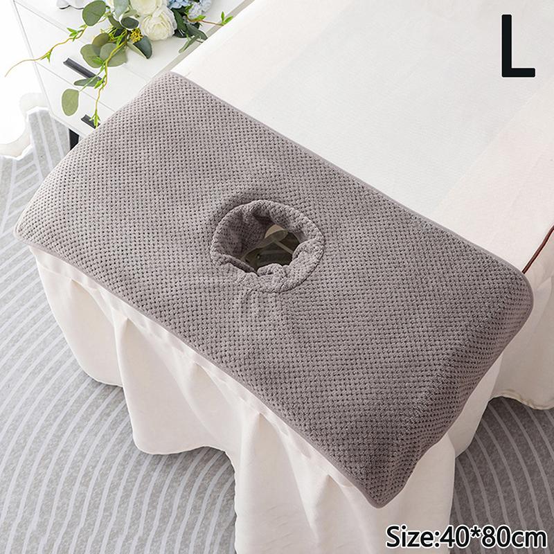 35*35Cm 40*80Cm Thickened Coral Velvet Beauty Spa Massage Face Towel With Hole Bed Bandana Massage Table Planking Cosmetic Towel