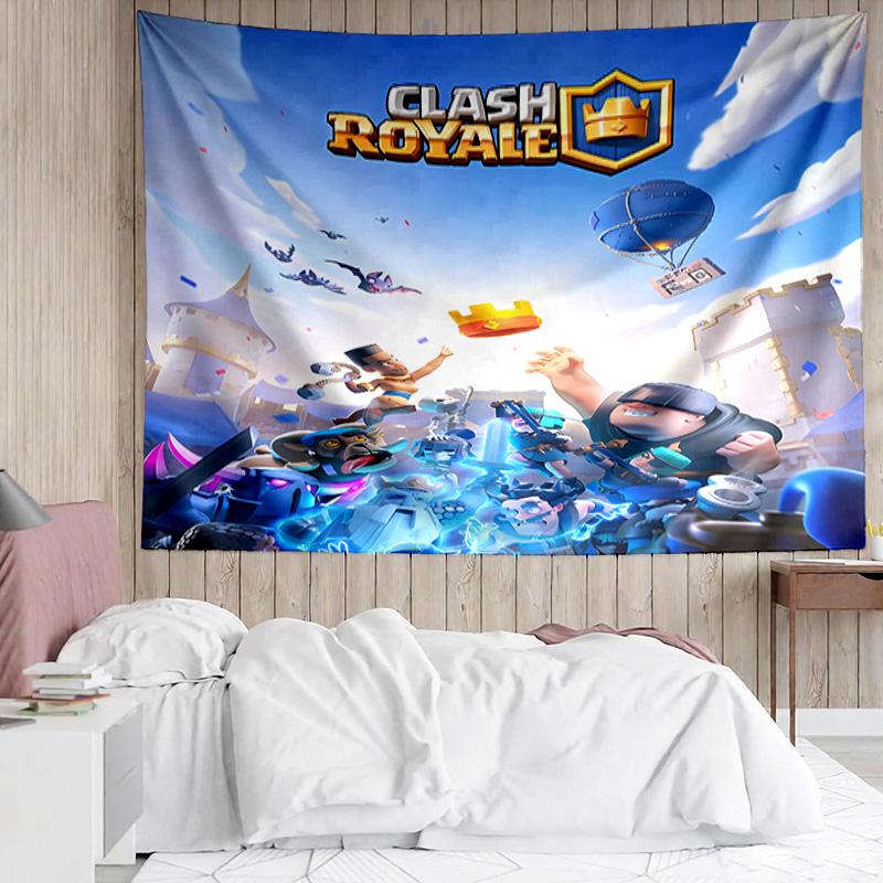 Игровой Гобелен Clashes Royaleds для Эстетичной Спальни, Классной Комнаты, Настенное Украшение для Гостиной, Общежития, Офиса, Идеальный Креативный Подарок
