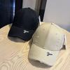 Korean-style large head circumference hard-brim baseball cap for women that makes the face look smaller, casual and versatile, with distressed