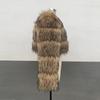 Пальто из искусственного меха енота зимнее женское с круглым вырезом теплое новое шуба