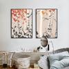 Silver Birch Boho Poster Red Leaves Art Print Abstract Botanical Canvas Painting Modern Wall Picture For Living Room Home Decor