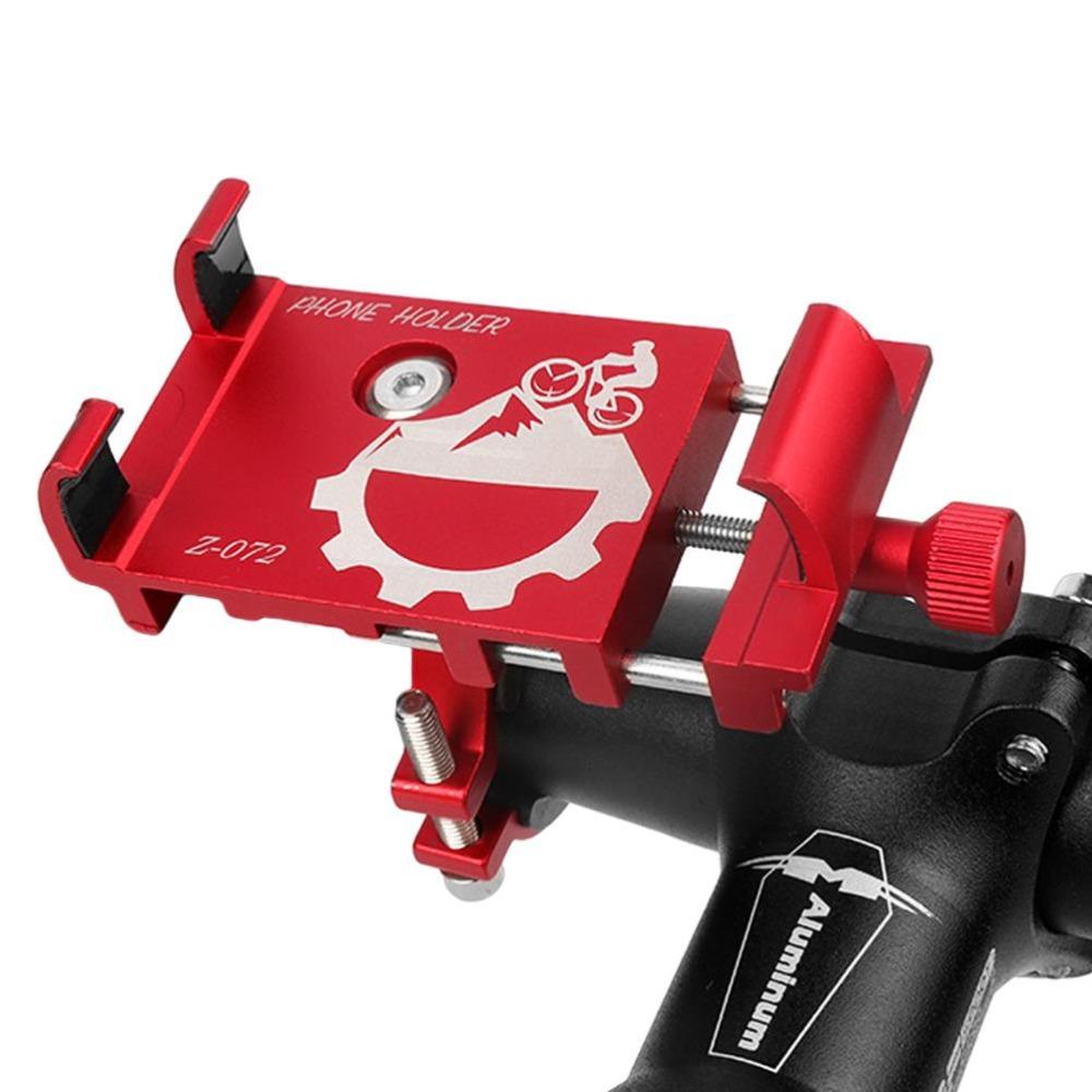 Aluminum Alloy Bike Phone Mount Red Motorcycle Phone Holder Bike Handlebar Phone Holder Bicycle