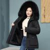 Autumn and Winter Women's Clothing with Thick Velvet, Overcoming The Big Fur Collar,Slimming and Slimming Cotton Jacket,Fashionable Casual Down Jacket