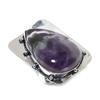 Кольцо ручной работы из стерлингового серебра 925 пробы с аметистом цвета шалфея, размер 6 E3C99