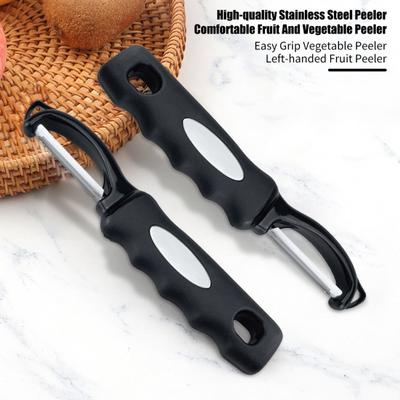 Поворотная овощечистка с лезвиями из нержавеющей стали для удаления пятен, фруктово-овощечистка с эргономичной ручкой