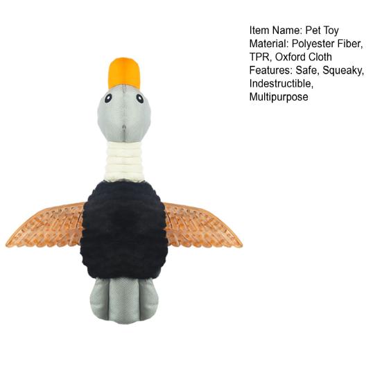 Игрушка для собаки Дикий гусь Неразрушимая плюшевая игрушка Снятие тревоги Пищащая утка Игрушка для щенка для жевания для маленьких средних больших собак Интерактивная тренировка