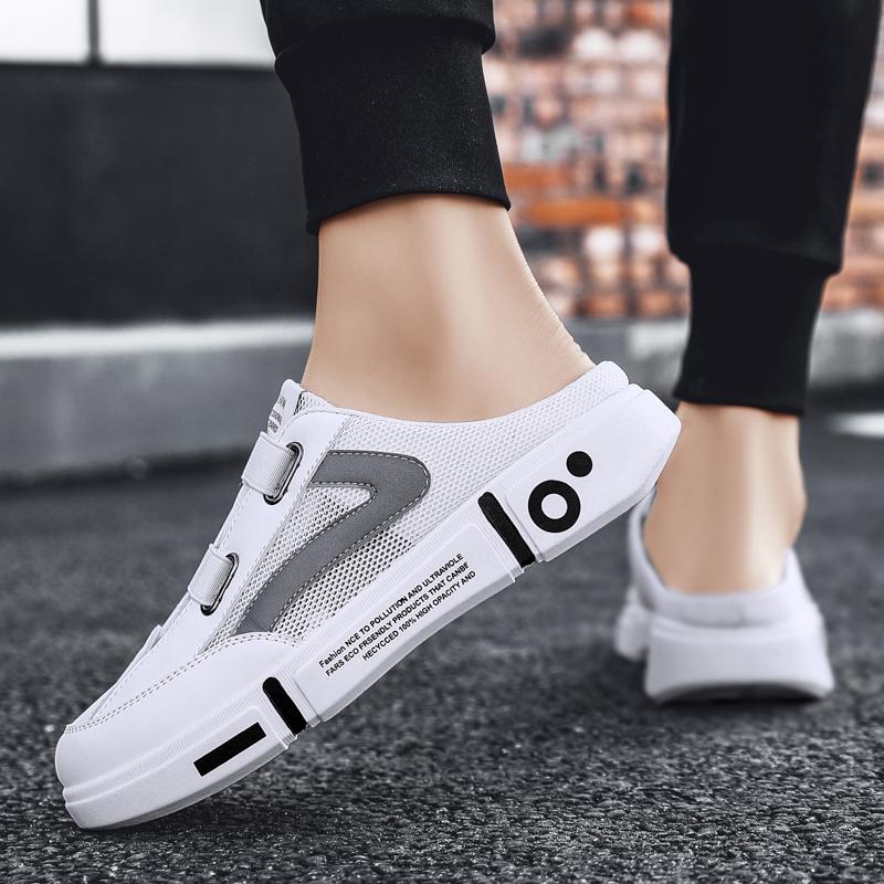 Мужские полуботинки на платформе, мюли, сандалии, летние лоферы без задника, тапочки, мужские шлепанцы, шнуровка, мужская повседневная обувь с полупяткой