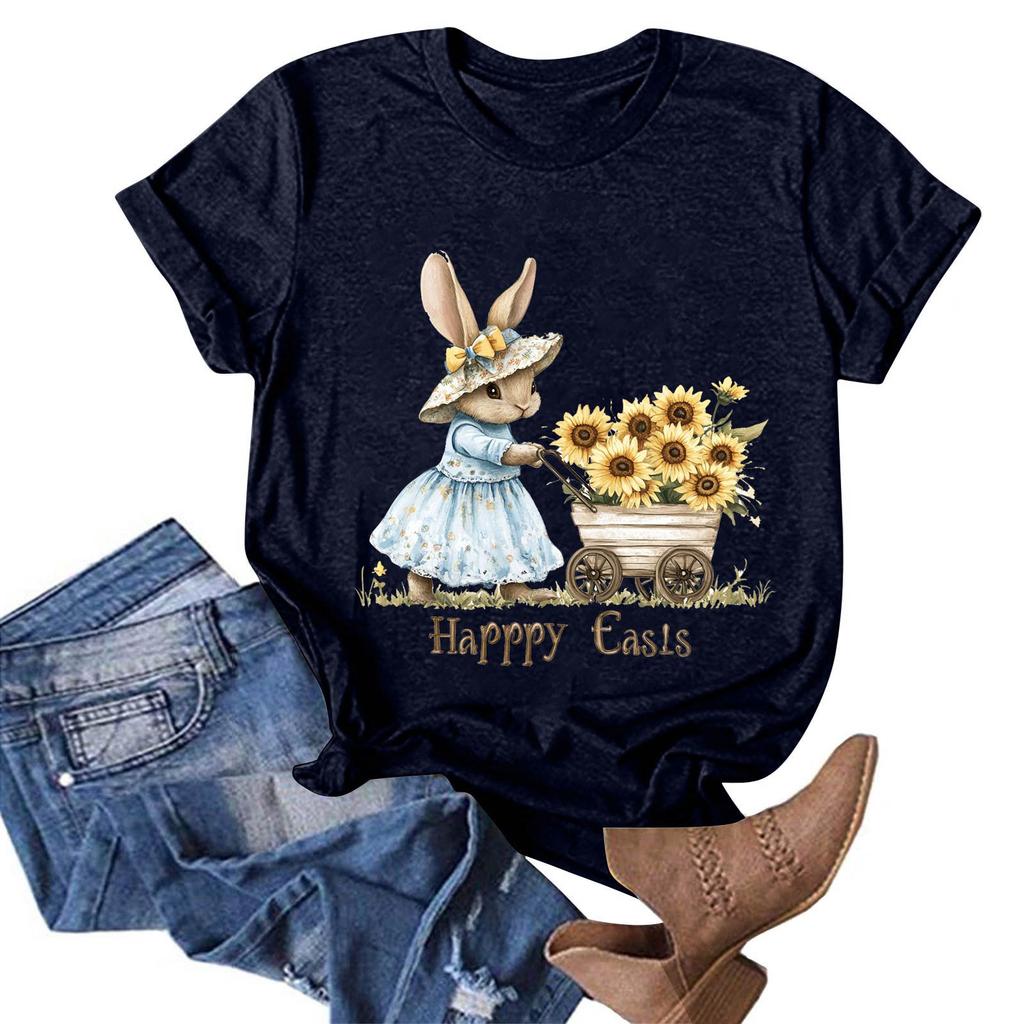 Женская модная повседневная футболка с круглым вырезом и принтом, пуловер с короткими рукавами, топ