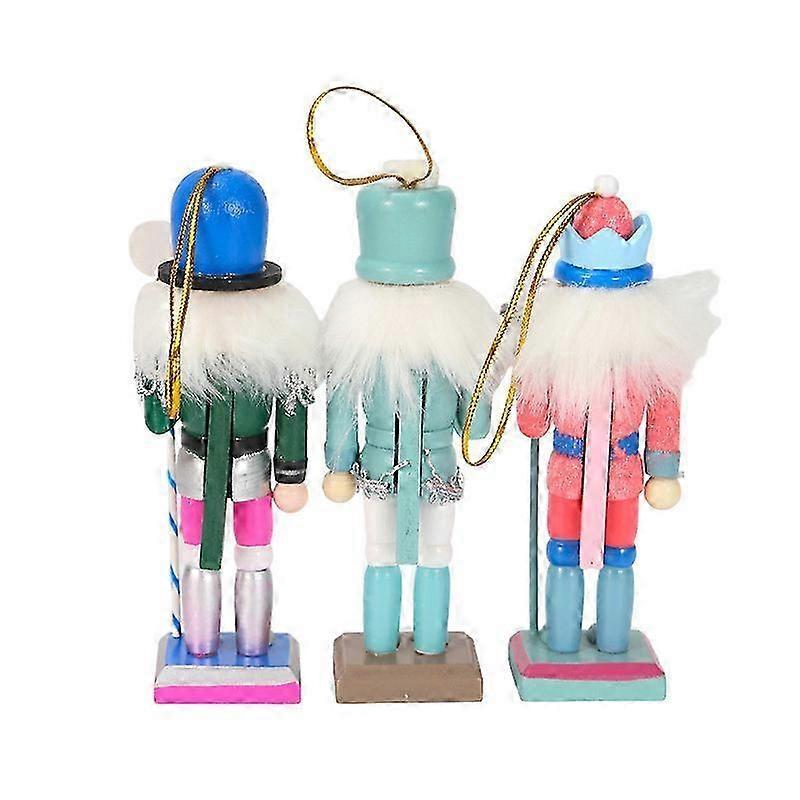 1Pc 12CM Cute Nutcracker Puppet Ornaments Christmas Tree Pendant Decor Walnuts Soldier Band Miniatures Crafts Xmas New Year Gift 25-26
