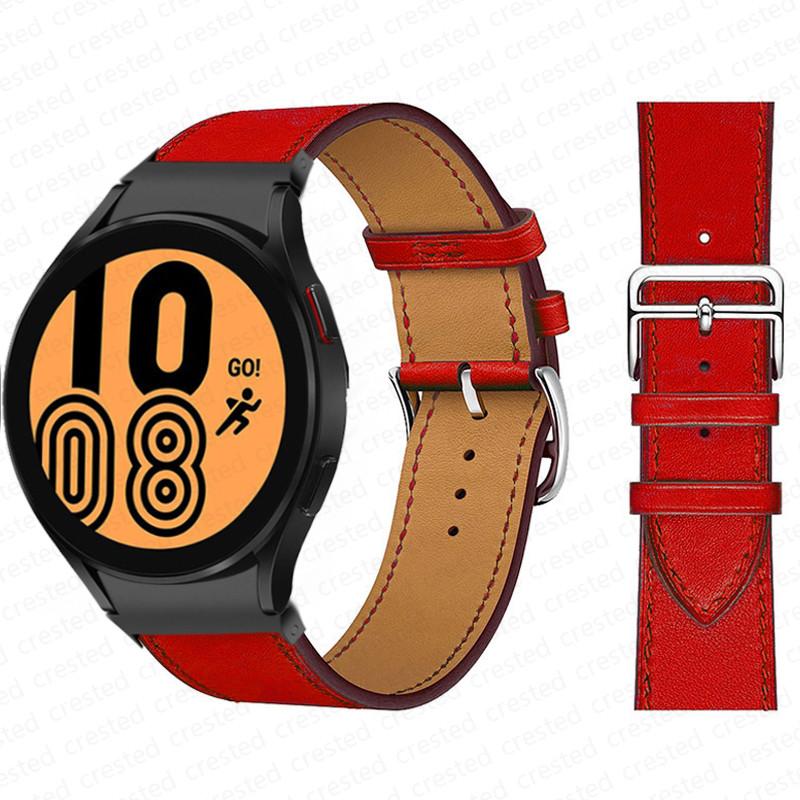 20mm Band For Samsung Galaxy Watch 6 4 classic/5 Pro 44mm 40mm 47mm 43mm 45 No Gaps Leather Bracelet Correa Galaxy Watch 6 Strap