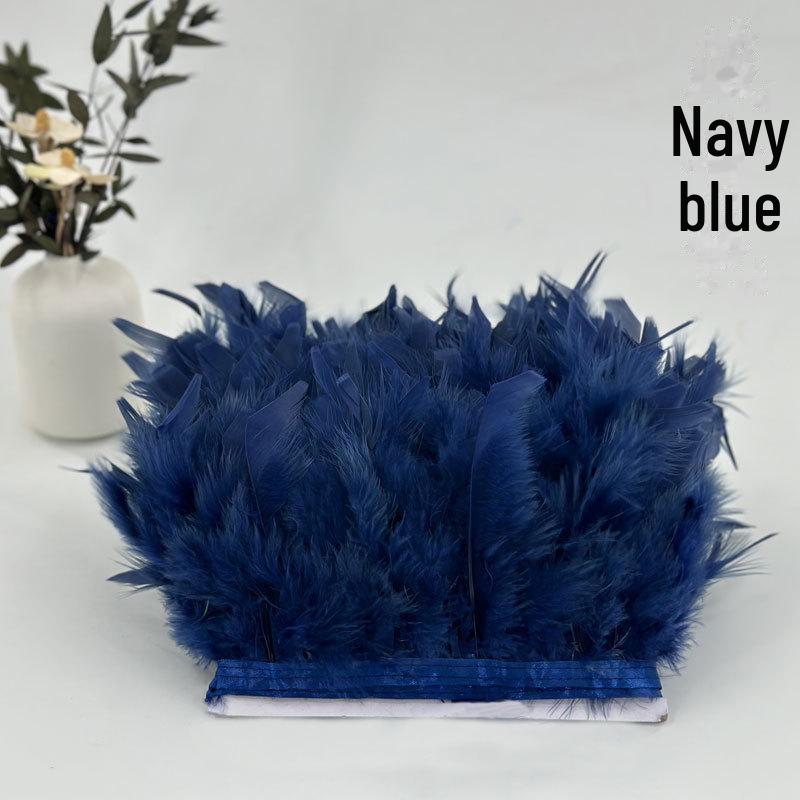 Red Lace Net Turkey Feather Strips for DIY Handmade Wedding Dance Costumes and Decorations