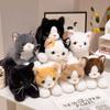Cartoon Cute Pose Cat Doll Ragdoll Cat Three Tabby Cat Plush Toy Children Sleeping Pillow Doll Gift
